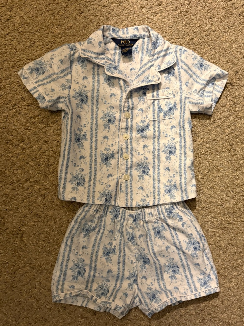 Polo by Ralph Lauren Light Blue Floral Short Pajama Set